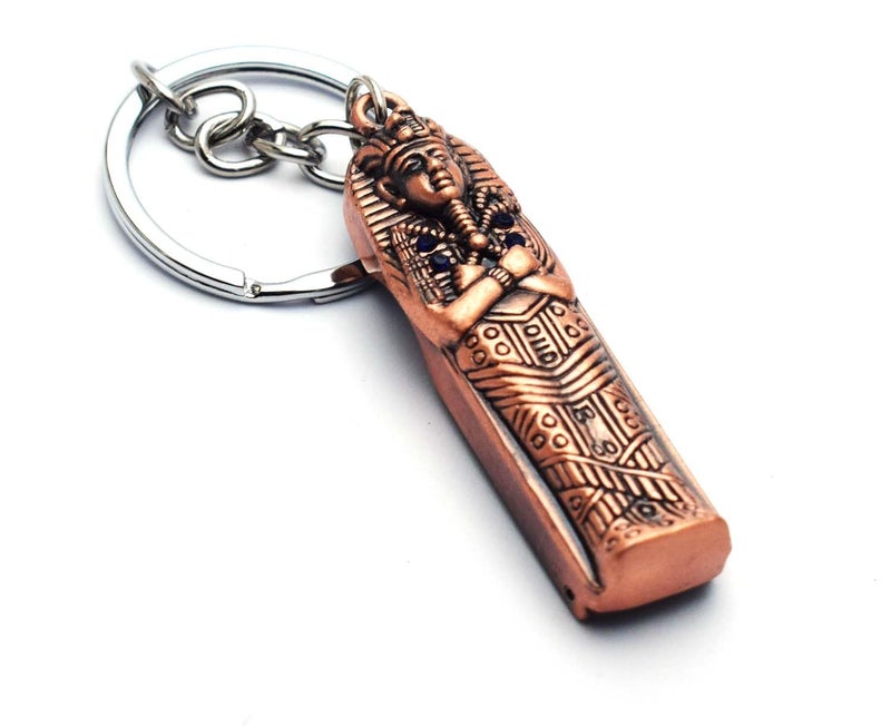 immatgar pharaonic Nail clippers keychain Egyptian souvenirs gifts from egypt Authentic Pharaoh Tutankhamun - Burnt Red, One Size - Image 1