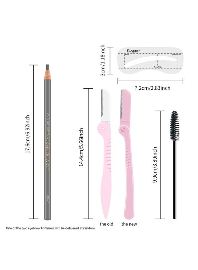 Ownest 6 Pcs Pull Cord Peel-off Eyebrow Pencil Tattoo Makeup and Microblading Supplies Set for Marking, Filling and Outlining, Waterproof and Durable Permanent Eyebrow Liner-Grey - Image 2