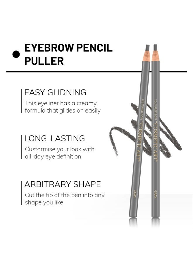 Ownest 6 Pcs Pull Cord Peel-off Eyebrow Pencil Tattoo Makeup and Microblading Supplies Set for Marking, Filling and Outlining, Waterproof and Durable Permanent Eyebrow Liner-Grey - Image 3