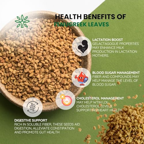 Pure Tree Certified Organic Methi Dana | 250 g | Organic Fenugreek Seeds | Methi Seeds Whole Spices | Menthulu Seeds | Vendayam | Rich in Aroma and Flavour - Image 3