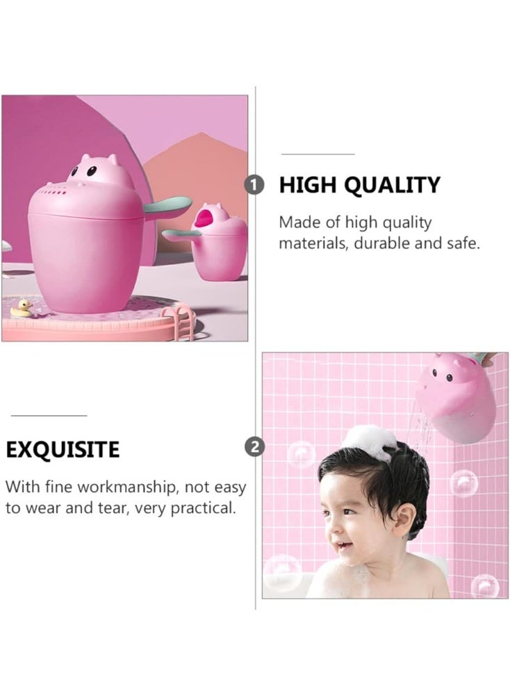 Meetion Baby Bath Rinse Cup Protecting Infant Eyes, Cute Hippo Shape Baby Rinse Cup, Bath Cup, Wash Hair Cup Child Shower Baby Shower Water Scoop, One Size Fits All - Image 3