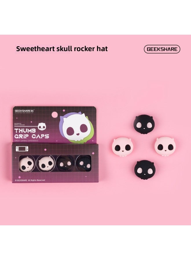 Loquat Nintendo Switch Ghost Rocker Set NS Lite Silicone Rocker Cap  Joycon Case-Product Color:Sweetheart Skeleton  - Image 1