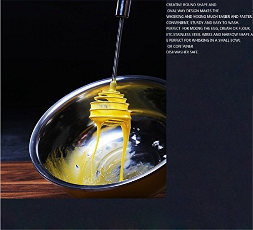 kakamono Egg Whisk Egg Beater Stainless Steel Balloon Galaxy Spring Whisk Egg Beater Milk Blender for Blending, Whisking, Beating & Stirring - Image 4