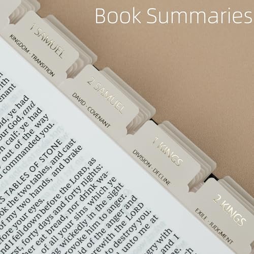 UPAFEXXI-Laminated Bible Tabs with Book Summaries(Gold Foil Embossed Lettering), Bible Tabs for Women and Men, Reposition Large Print Stickers, Easy to Read, 80Chapters Labels for Easy Navigation - Image 2