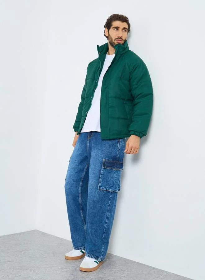 ستايلي جاكيت بافر بقصة مريحة