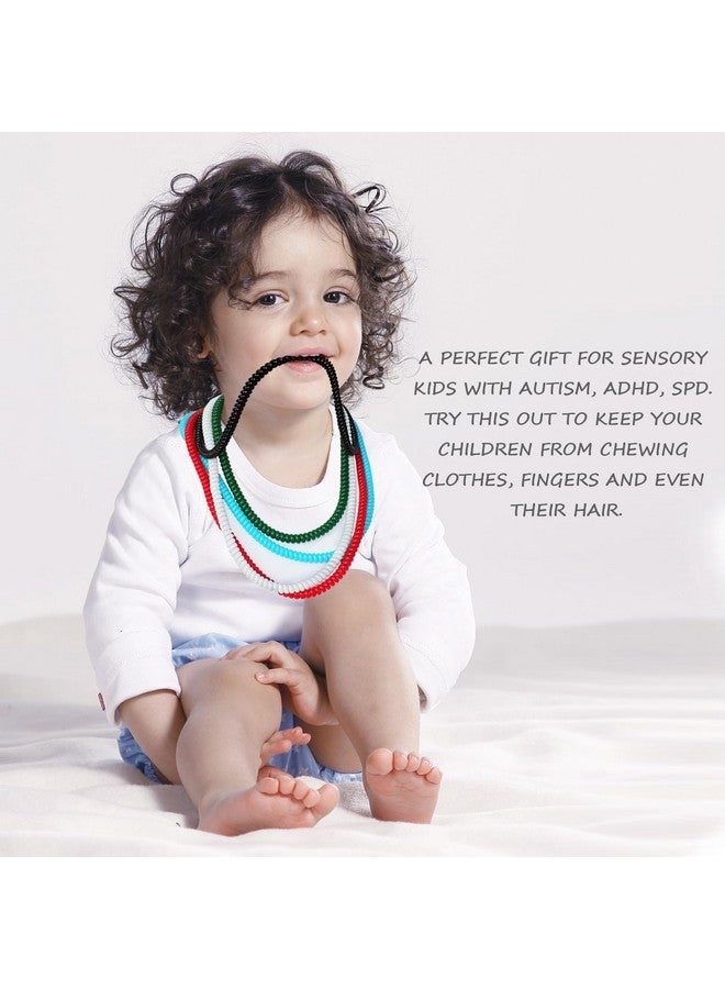 MaberryTech Direct Sensory Chew Necklaces for Boys Girls, 15 Pack Stretchy Chewy Necklace Coil Bracelets for Kids with Autism Anxiety ADHD SPD, Sensory Chew Toys Reduce Chewing Biting Fidgeting for Adult Chewer - Image 3