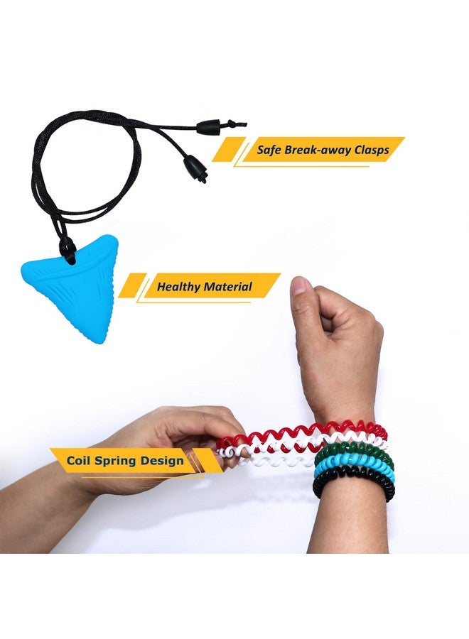 MaberryTech Direct Sensory Chew Necklaces for Boys Girls, 15 Pack Stretchy Chewy Necklace Coil Bracelets for Kids with Autism Anxiety ADHD SPD, Sensory Chew Toys Reduce Chewing Biting Fidgeting for Adult Chewer - Image 1