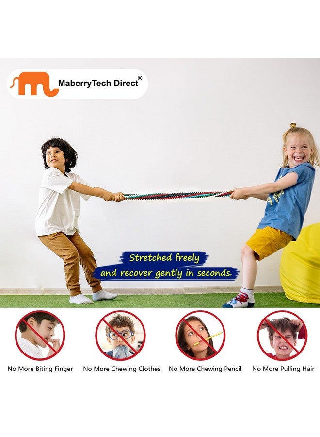 MaberryTech Direct Sensory Chew Necklaces for Boys Girls, 15 Pack Stretchy Chewy Necklace Coil Bracelets for Kids with Autism Anxiety ADHD SPD, Sensory Chew Toys Reduce Chewing Biting Fidgeting for Adult Chewer - Image 4