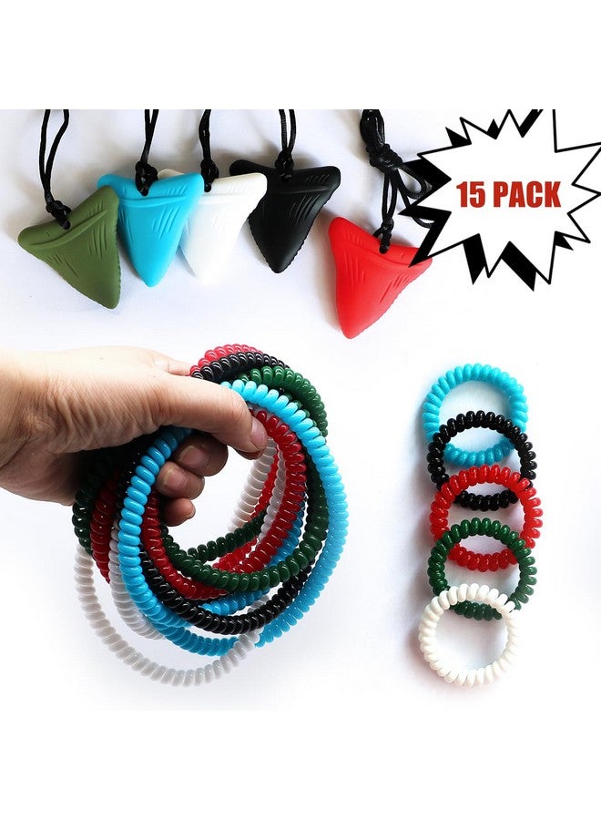 MaberryTech Direct Sensory Chew Necklaces for Boys Girls, 15 Pack Stretchy Chewy Necklace Coil Bracelets for Kids with Autism Anxiety ADHD SPD, Sensory Chew Toys Reduce Chewing Biting Fidgeting for Adult Chewer - Image 2