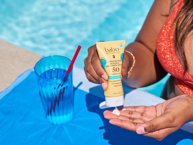 Babo Botanicals Sheer Mineral Sunscreen Lotion SPF 50 - Natural Zinc Oxide - Extra Sensitive Skin - Lightweight - Water Resistant - Fragrance-Free - EWG Verified- Sheer application - Image 5