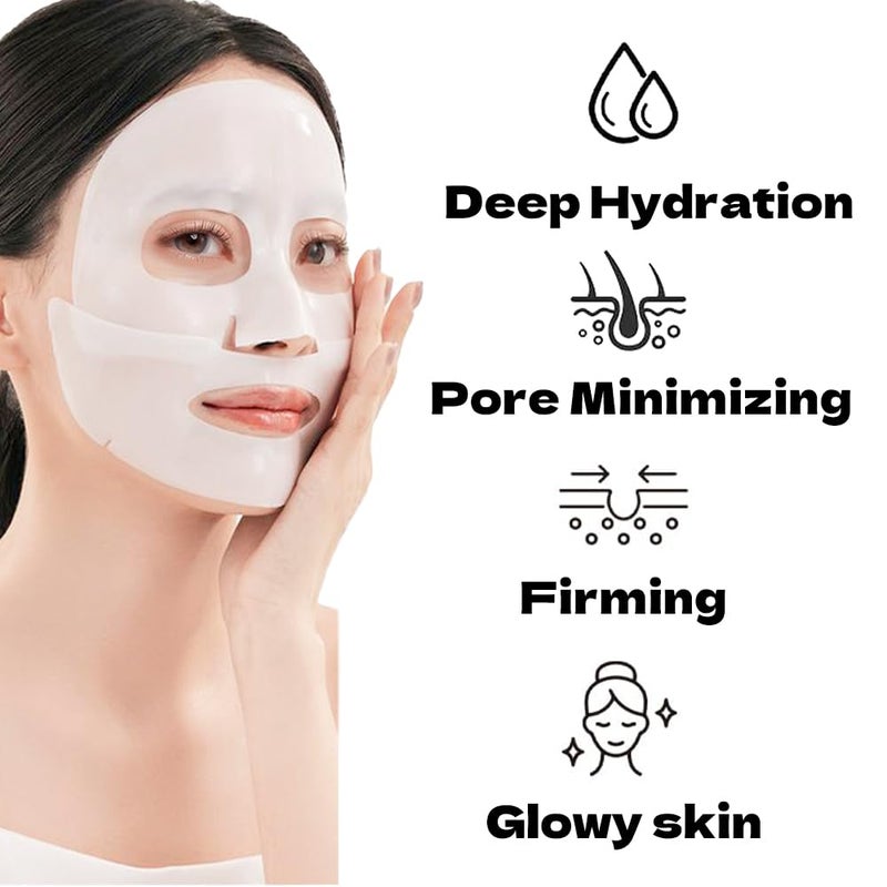 MKBLNP Collagen Face Mask Hydrating Overnight Collagen Face Mask (6 pcs/1 Box) Deep Collagen Anti Wrinkle Lifting Mask - Pure Collagen Films for Improve Elasticity Firming And Moisturizing - Image 2