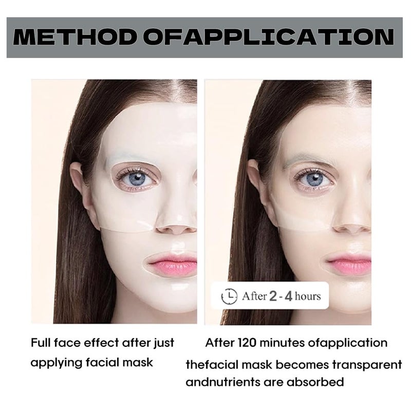 MKBLNP Collagen Face Mask Hydrating Overnight Collagen Face Mask (6 pcs/1 Box) Deep Collagen Anti Wrinkle Lifting Mask - Pure Collagen Films for Improve Elasticity Firming And Moisturizing - Image 4