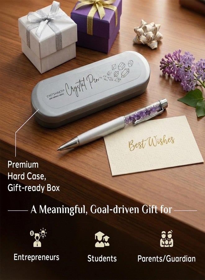 Chitshakti Amethyst Crystal Pen | Luxury Writing Pen with Natural Gemstone | Handmade Mindful Tool for Focus, Journaling & Unique Gifting. - Image 5