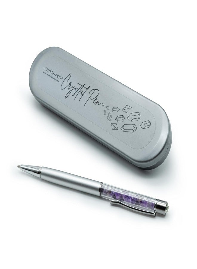 Chitshakti Amethyst Crystal Pen | Luxury Writing Pen with Natural Gemstone | Handmade Mindful Tool for Focus, Journaling & Unique Gifting. - Image 1