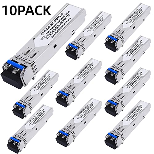 GESD 10 Pack 1.25G SFP LC Module 1000Base-LX (SMF,1310nm,20km,DDM) Single-Mode Transceiver for Cisco GLC-LH-SMD,Ubiquiti UniFi,Meraki MA-SFP-1GB-LX10,Fortinet,Mikrotik,TP-Link,Netgear,TL-SM311LS,D-Link - Image 2