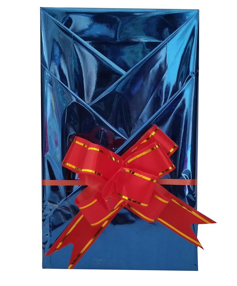 PN PRISM Gift Wrapping Sheet BundleComboShinyBig SizeWrapping Sheets For Packing Gifts40 Metallic Blue Color Gift Wrapping Paper67 45 CmMetallic Blue40 Bow Ribbon40 Best Wishes Card