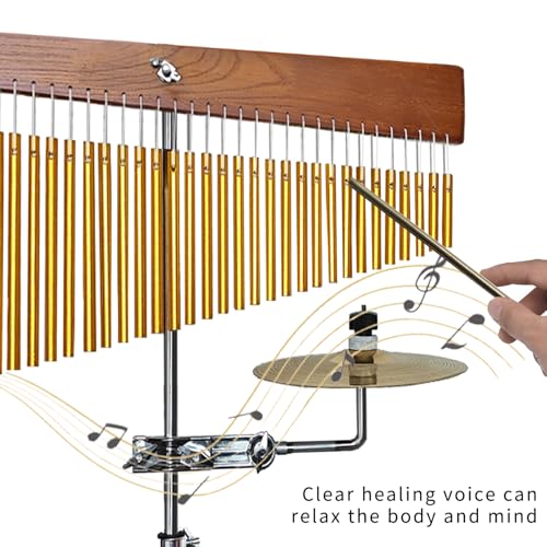 ENNBOM Adjustable Height Wind Chime Single-row Percussion Chime wtih Collapsible Tripod Stand Bar Chime for Class Yoga (36 Note Chime with Cymbals) - Image 4