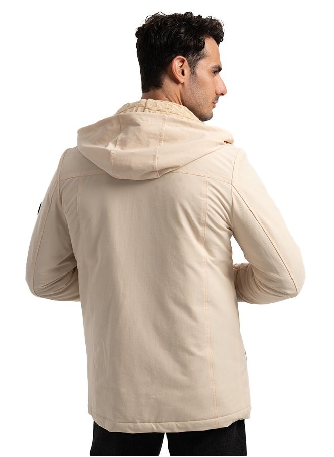 clever - Men's Gabardine Jacket - With Collar Water Proof- Beige - Image 1