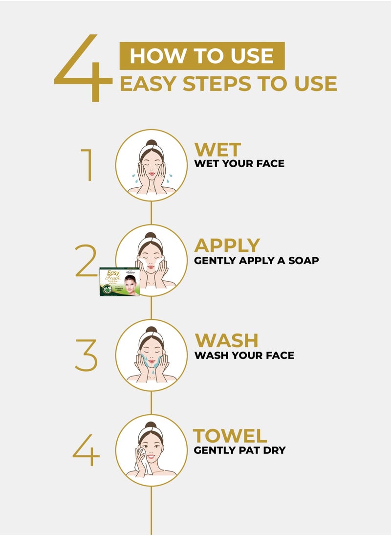 Easy Fresh - Beauty Soap - Promotes Skin Healing & Regeneration and Protection Against UV Radiation, Soap for All Skin Types 100g - Image 1