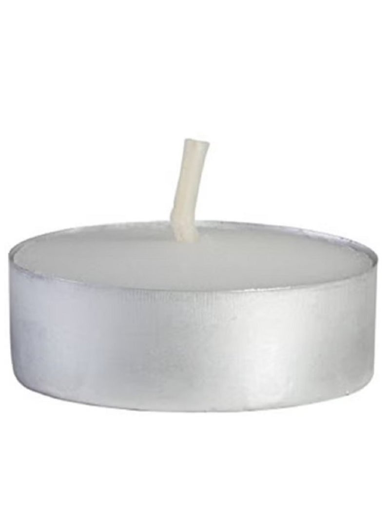 Set of 100 tealight candles silver/white