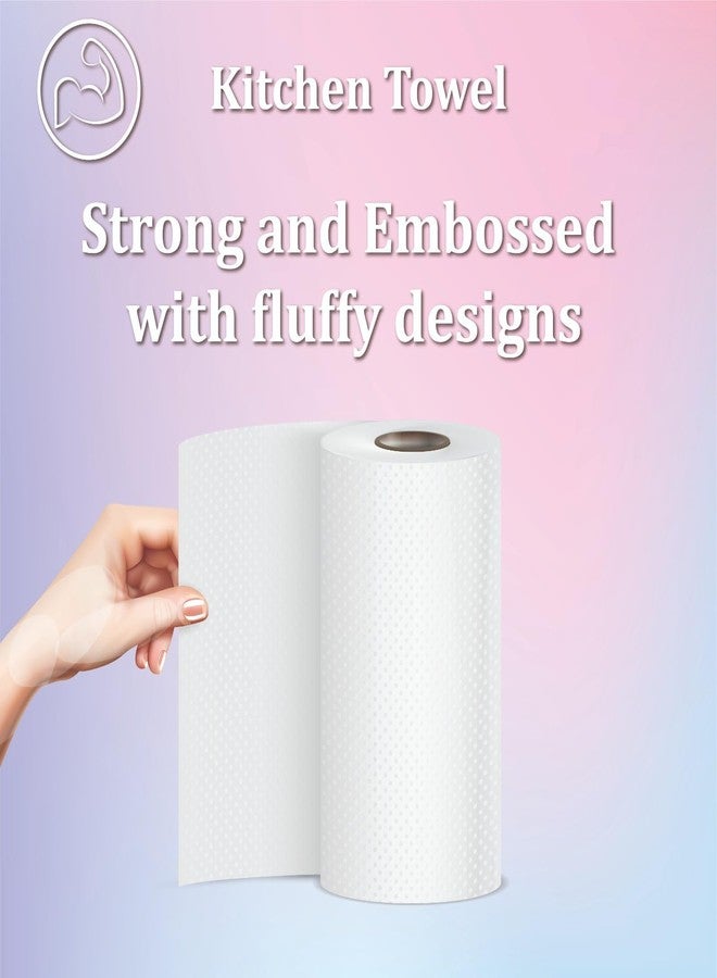 Kosher Kitchen Tissue/Towel Roll | Soft & Absorbent 2-Ply Paper Towels | High Wet Strength | Flower Embossed | 90 pulls Each (pack of 3) - Image 4