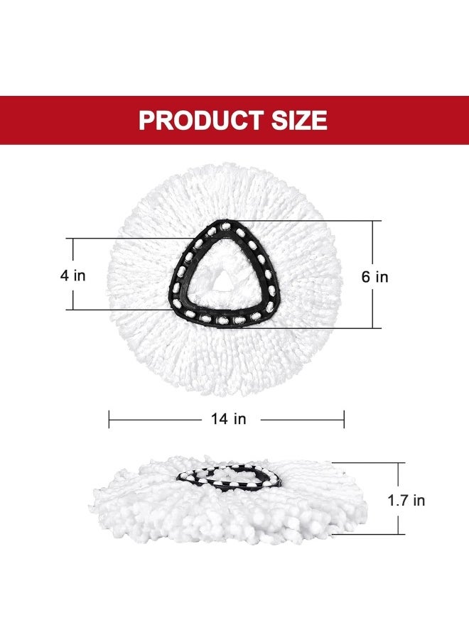 Zalcoon - Spin Mop Heads Replacement, Handle, Base & Scrub Brush Compatible with Vileda EasyWiring Head Replacement for Floor Cleaning, Triangle Shape - Image 1