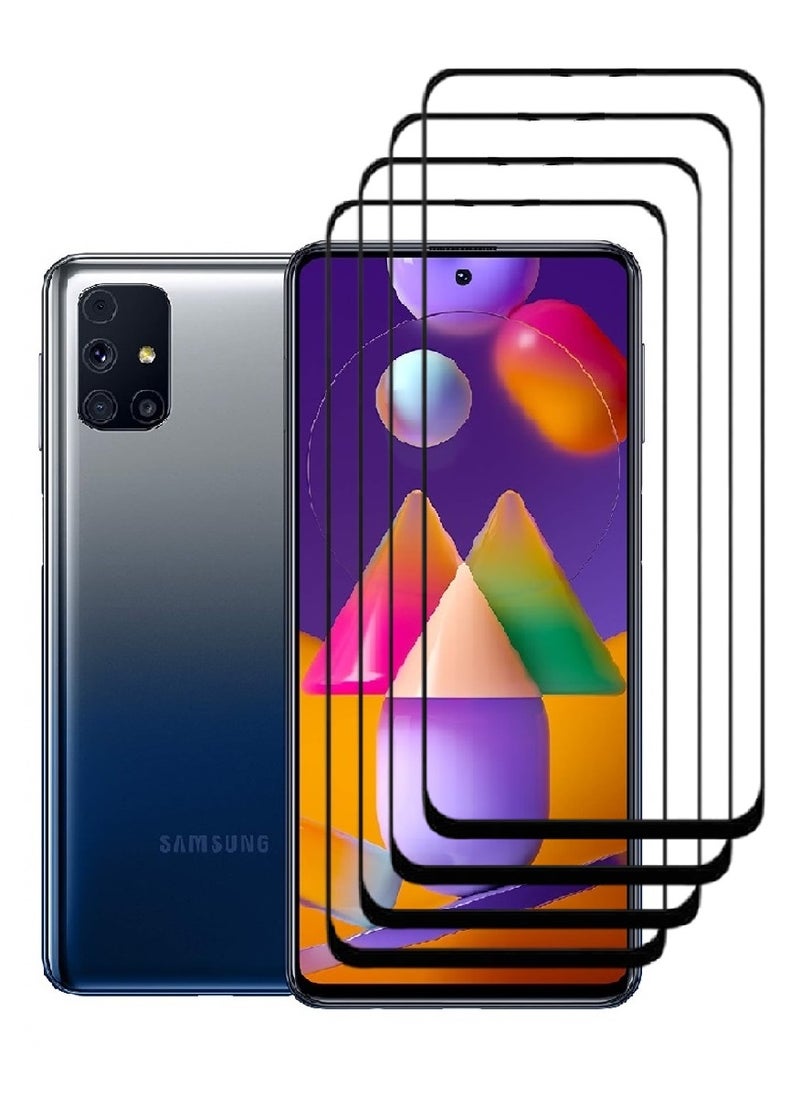 AINA 4 Pieces Tempered Glass Screen Protector 5D Designed For Samsung Galaxy M31s Full Glue Edge to Edge Full Screen Coverage And Bubble Free - Image 1