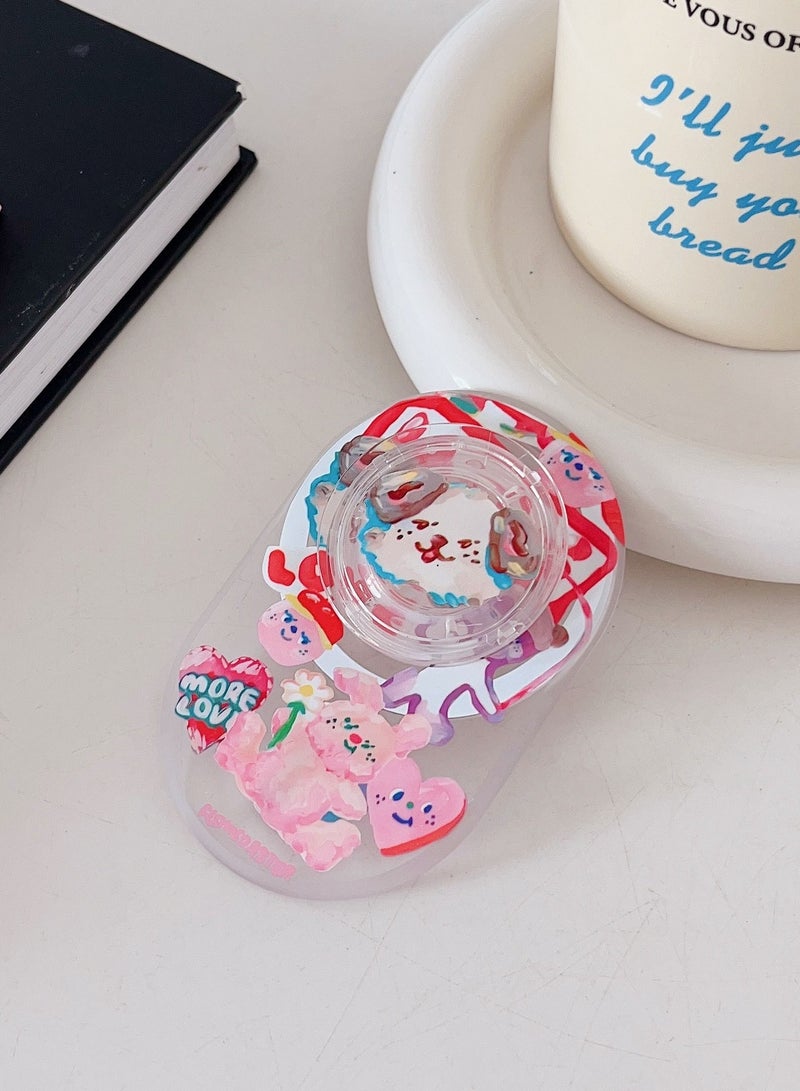 Casetify Cute Dog Phone Grip Stand Compatible with MagSafe, MagSafe Phone Grip Holder, Wireless Charging Compatible Pink - Image 2