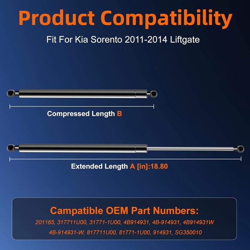 Euplokeer 96485 55113748AA Hood Strut Lift Support Compatible with Jeep Grand Cherokee Dodge Durango 2011-2020, Replace# SG214069, 765527 Pack of 2PCS Globally trusted quality - Image 2