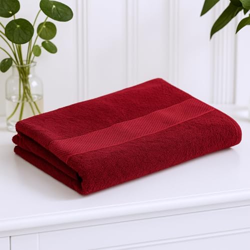 Earthy Fables Nebula Bath Towel – Pure Carded Cotton, Soft, Absorbent, Quick Dry & Skin-Friendly Towel, 140 x 70 cm, 400 GSM – Wine - Image 1