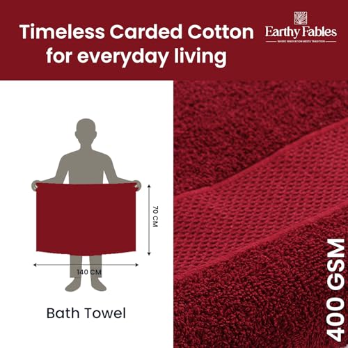 Earthy Fables Nebula Bath Towel – Pure Carded Cotton, Soft, Absorbent, Quick Dry & Skin-Friendly Towel, 140 x 70 cm, 400 GSM – Wine - Image 5