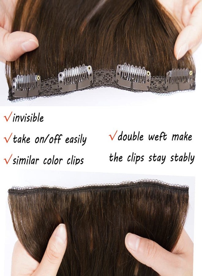 FAAAL 22" Clip in Human Hair Extensions Full Head 200g 10 Pieces 22 Clips Chocolate Brown Double Weft Brazilian Real Remy Hair Extensions Thick Straight (22" 200g,4#) - Image 3