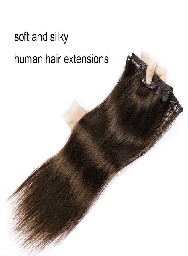 FAAAL 22" Clip in Human Hair Extensions Full Head 200g 10 Pieces 22 Clips Chocolate Brown Double Weft Brazilian Real Remy Hair Extensions Thick Straight (22" 200g,4#) - Image 5