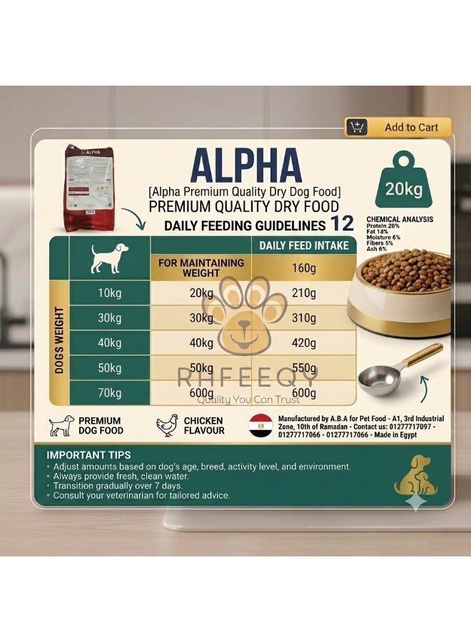 Alpha Adult Dry Dog Food - Chicken Flavour (4kg) - Image 2