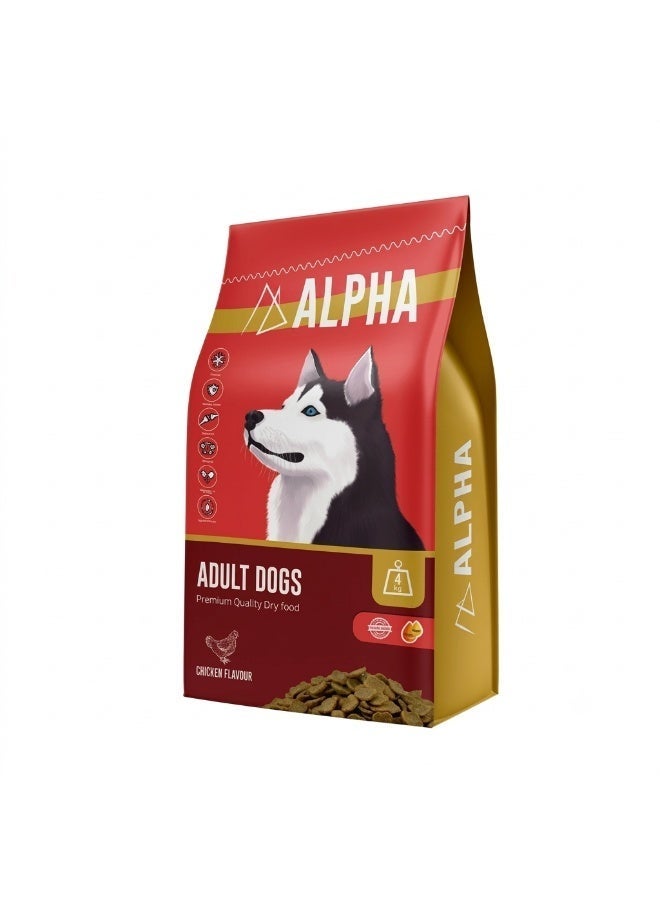 Alpha Adult Dry Dog Food - Chicken Flavour (4kg) - Image 1