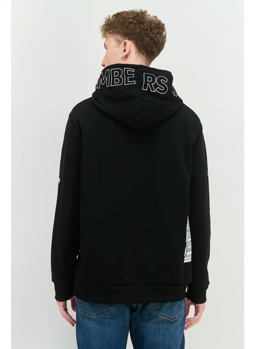 MEMBERS ONLY - Men Hooded Embraided Long Sleeves Sweatshirt, Black - Image 1