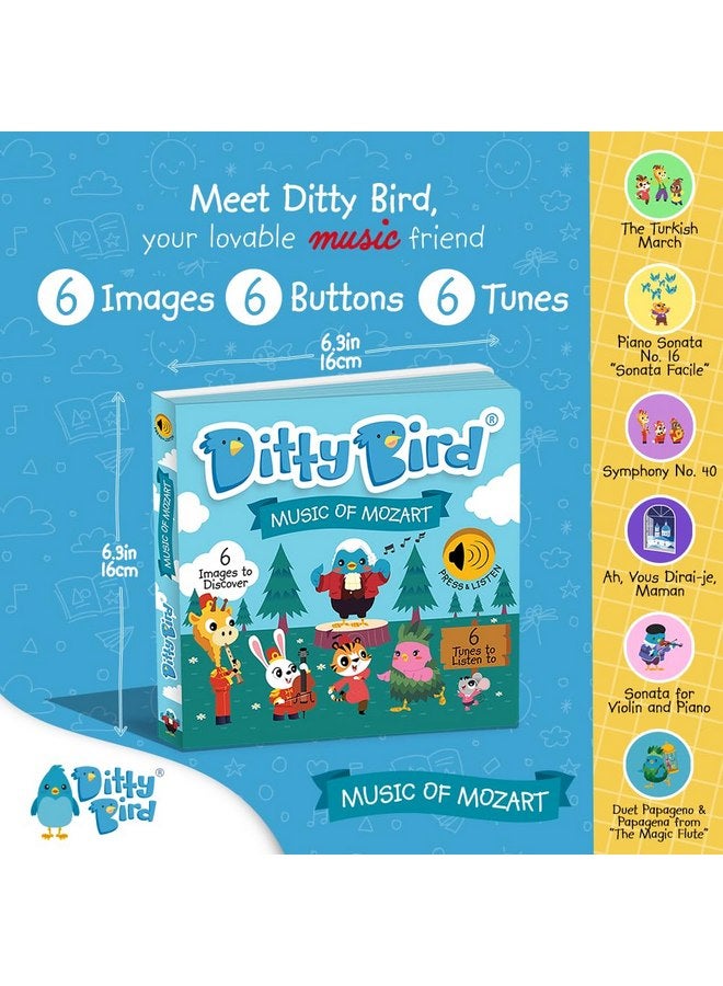 DITTY BIRD Musical Books for Toddlers | Fun Classical Music & Nursery Rhyme Book | Mozart Musical Book | Children's Interactive Toddler Books for 1 Year Old to 3 Year Olds | Sturdy Baby Sound Books - Image 2