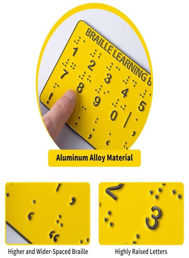 BLEWAY Premium Metal Braille Alphabet Board - Portable Tactile Learning Tool for Visually Impaired | Durable Solid Metal Educational Blind Accessory for Beginners (Full Alphabet & Punctuation Set) - Image 2