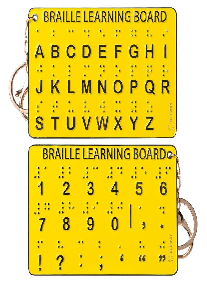 BLEWAY Premium Metal Braille Alphabet Board - Portable Tactile Learning Tool for Visually Impaired | Durable Solid Metal Educational Blind Accessory for Beginners (Full Alphabet & Punctuation Set) - Image 1