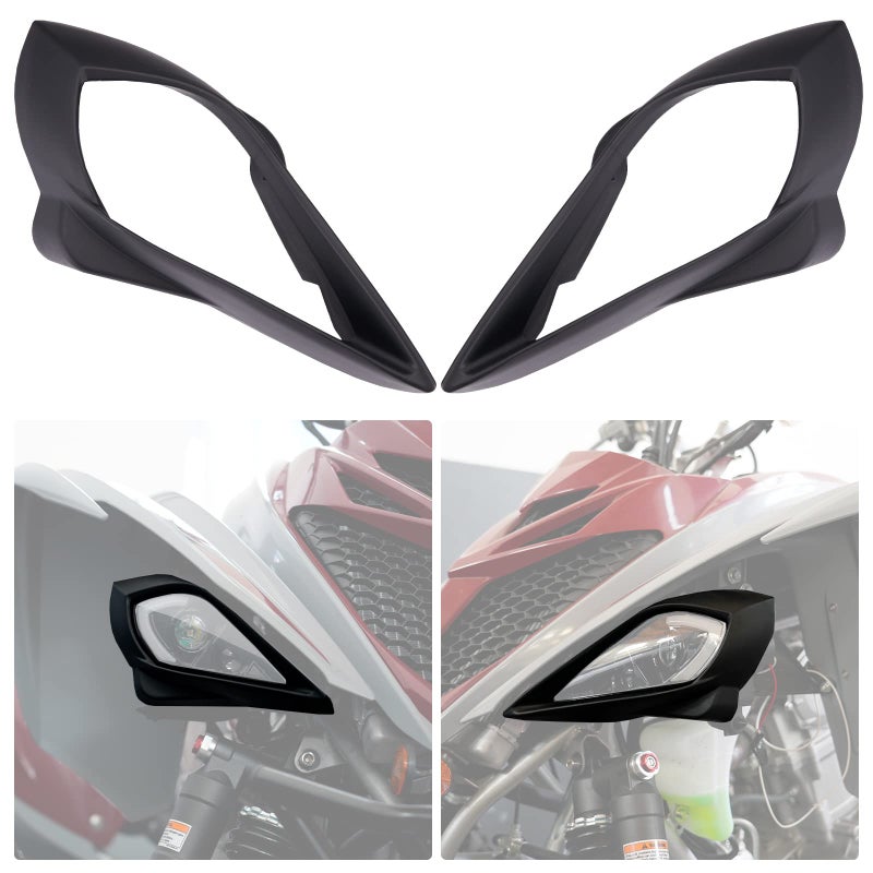 A UTV PRO Headlight Covers for Yamaha Raptor 250 350 700 YFZ 450 YFZ450R Wolverine 450 350 Front Head Lamps Head Light Cover Trim Bezel Accessories Replace OEM 5TG841660100 2PCS