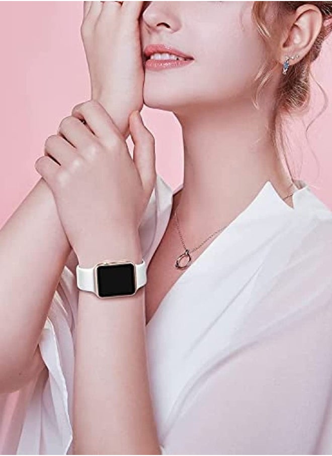 NIBEMINENT - Sport Bands Compatible with Apple Watch Band 38mm 40mm 41mm ,Soft Silicone Waterproof Strap Wristbands Compatible with iWatch Apple Watch Series 8 7 6 5 4 3 2 1 SE Women Men - Image 1