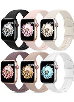 Sport Bands Compatible with Apple Watch Band 38mm 40mm 41mm ,Soft Silicone Waterproof Strap Wristbands Compatible with iWatch Apple Watch Series 8 7 6 5 4 3 2 1 SE Women Men