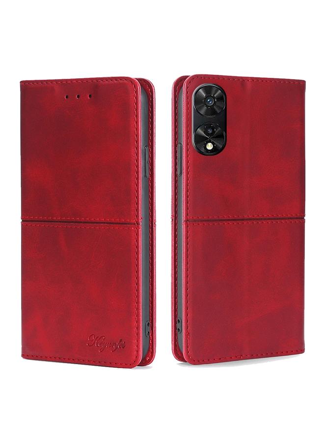 erorex Case For TCL 505 4G Cow Texture Magnetic Leather Phone Case - Image 1