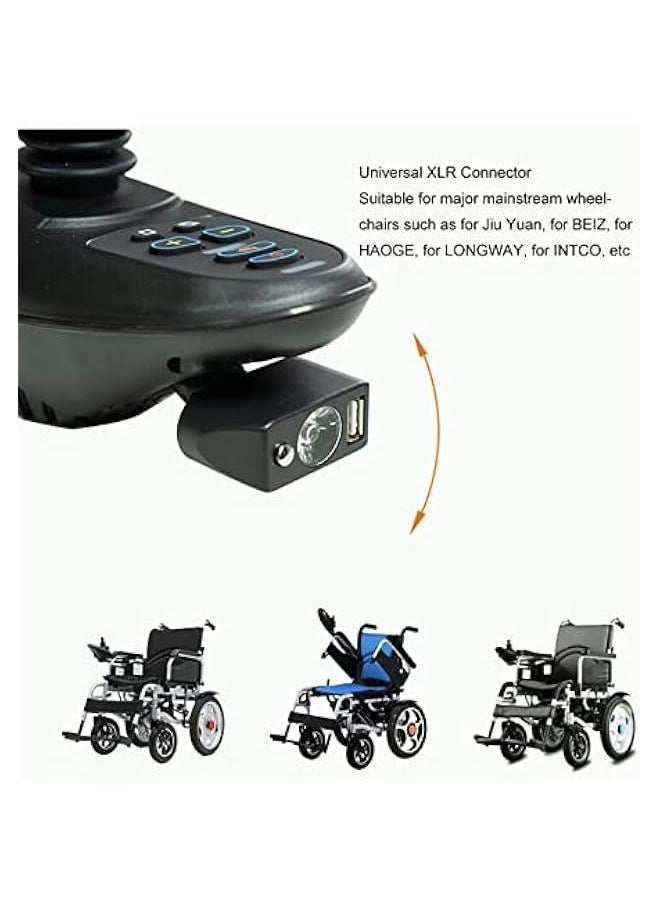 Generic Wheelchair Lights, 3 Pin XLR Head Angle Lights for Wheelchairs, LED Power Lighting Controller Electric Wheelchair Light with USB Port, for Jiu Yuan for BEIZ for for  - Image 2