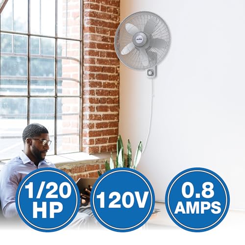 Air King 9018 Commercial Grade Oscillating Wall Mount Fan, 18-Inch , White - Image 2