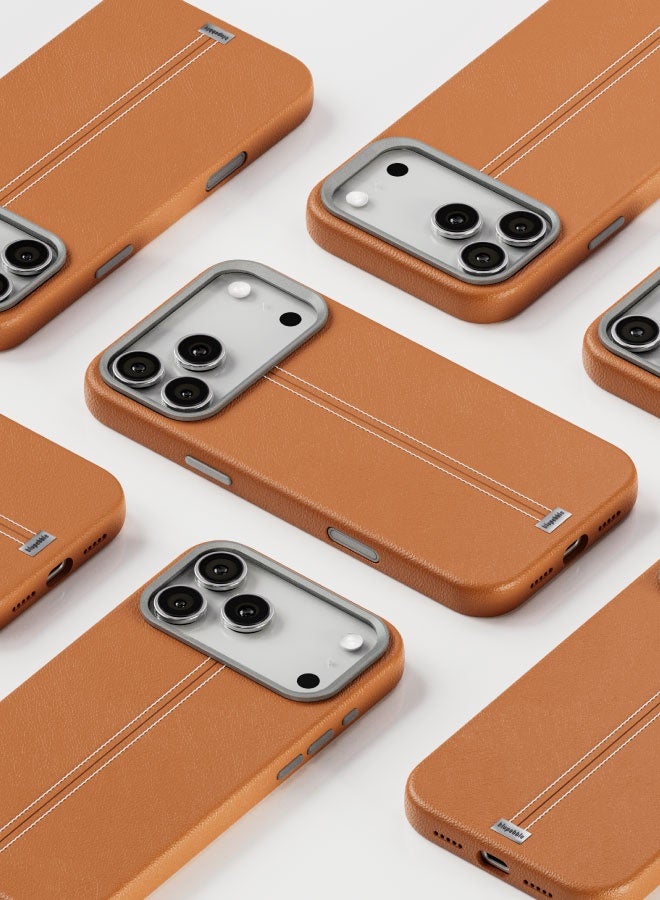 blupebble Elite Guard Leather MagSafe Case for iPhone 17 Pro / 17 Pro Max – Slim Shockproof Protective Cover, Wireless Charging Compatible - Image 4