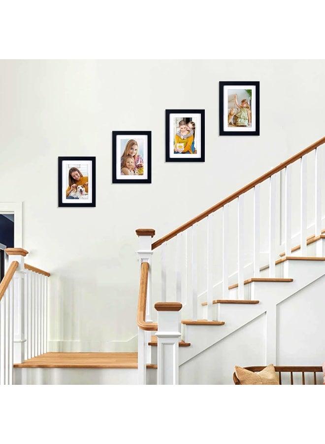 HappyHapi 4x6 Inch Picture Frames Set of 10 Wooden Picture Frames  Tabletop or Wall Display Decoration for Photos  Paintings  Landscapes  Posters  Artwork (Black) - Image 5