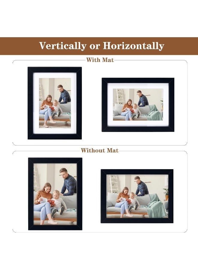 HappyHapi 4x6 Inch Picture Frames Set of 10 Wooden Picture Frames  Tabletop or Wall Display Decoration for Photos  Paintings  Landscapes  Posters  Artwork (Black) - Image 4
