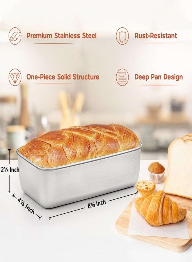 Onader 9 x 5 Bread Loaf Pans Stainless Steel Deep Meatloaf Pan for Baking Set of 8 - Image 2