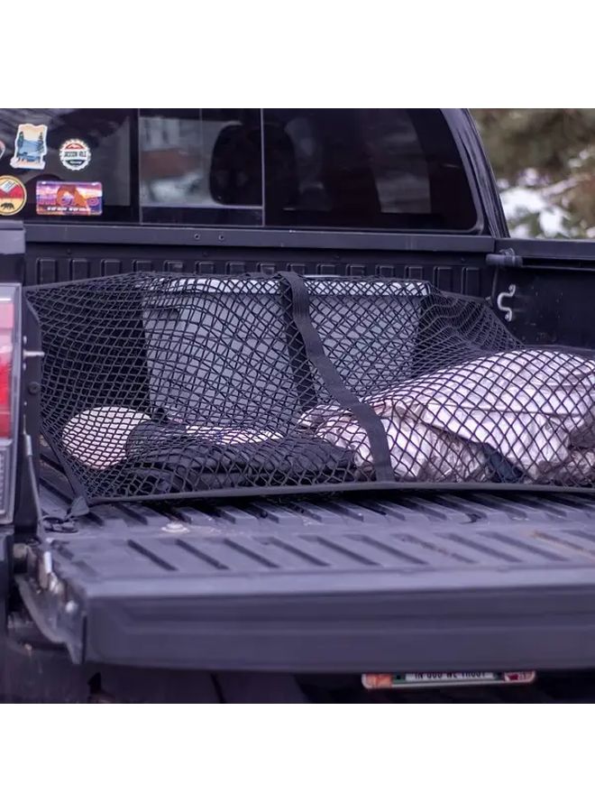 Black Universal Stretch Truck Bed Net Elastic Cargo Mesh Tailgate Organizer - Image 5